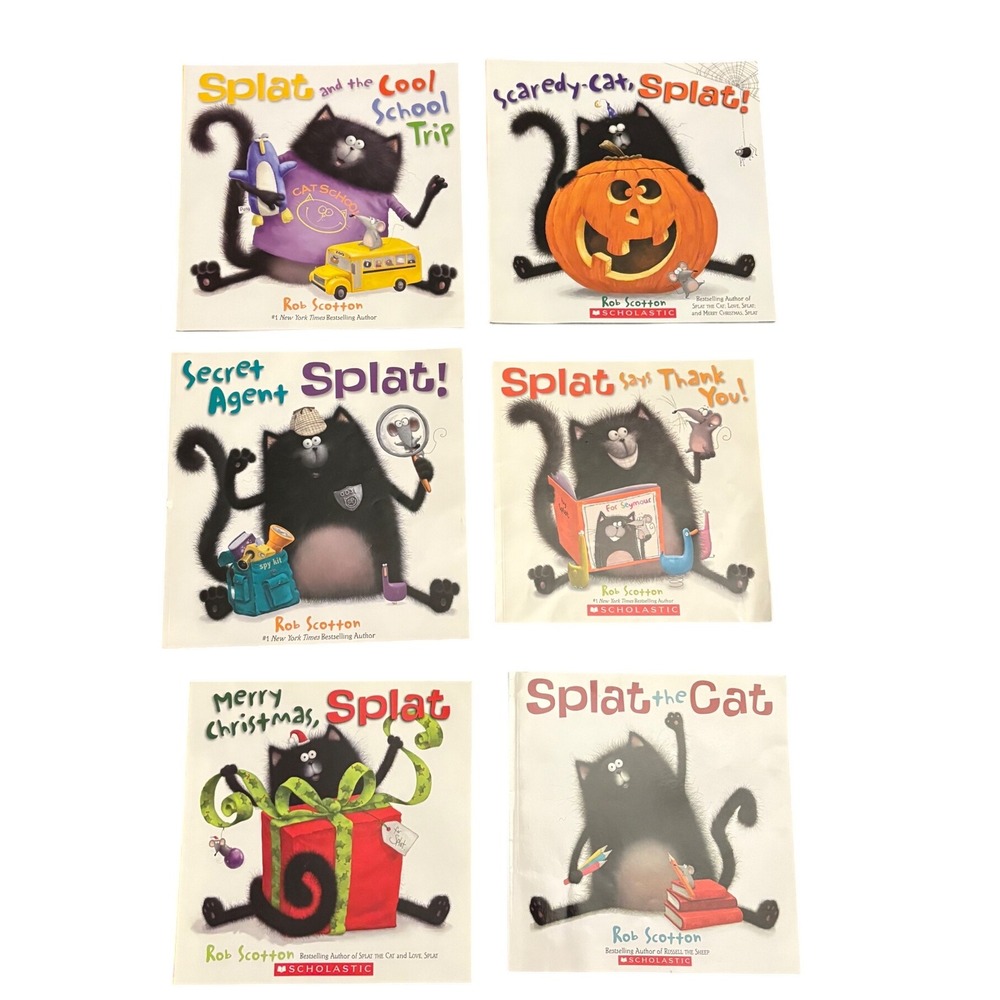 Rob Scotton Splat the Cat Books Lot 6 Books Kids Children Large‎ Paperbacks